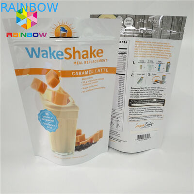 Os malotes plásticos de produto comestível que empacotam, a folha de alumínio estão ensacam acima bens Ziplock