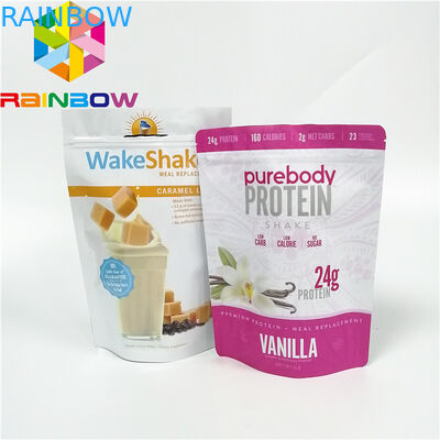 O empacotamento puro dos malotes plásticos do pó da vitamina C levanta-se o malote superior da folha de Mylar do fecho de correr