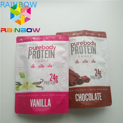 O empacotamento puro dos malotes plásticos do pó da vitamina C levanta-se o malote superior da folha de Mylar do fecho de correr