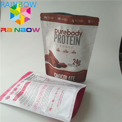 O empacotamento puro dos malotes plásticos do pó da vitamina C levanta-se o malote superior da folha de Mylar do fecho de correr