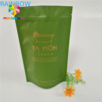 Plásticos alinhados folha levantam-se a impressão de empacotamento do Gravure dos cuidados com a pele de sal de banho do malote do zíper