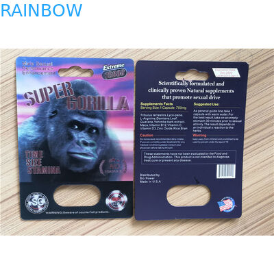 Bloco masculino de empacotamento reciclável do comprimido do realce do rinoceronte 25k da pantera do cartão de papel