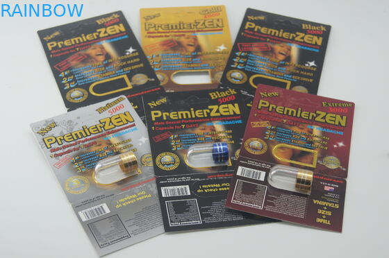 Rinoceronte de empacotamento 7 da bolha plástica impermeável comprimido sexual do realce de 5000 homens