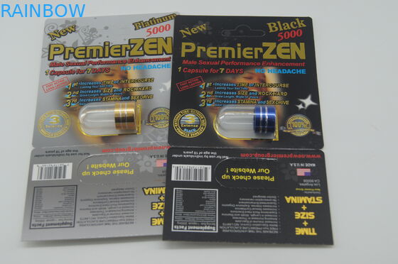 Rinoceronte de empacotamento 7 da bolha plástica impermeável comprimido sexual do realce de 5000 homens