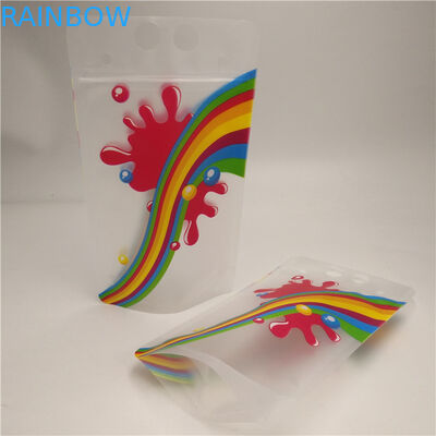 Os sacos do reforço da parte inferior do leite do suco claro, duráveis levantam-se malotes da folha com punho