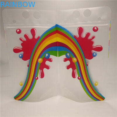 Os sacos do reforço da parte inferior do leite do suco claro, duráveis levantam-se malotes da folha com punho