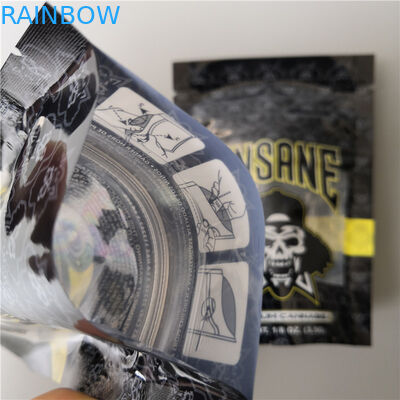 Cookies Ziplock de Califórnia dos sacos de plástico da embalagem da prova do cheiro que empacotam a superfície do resíduo metálico