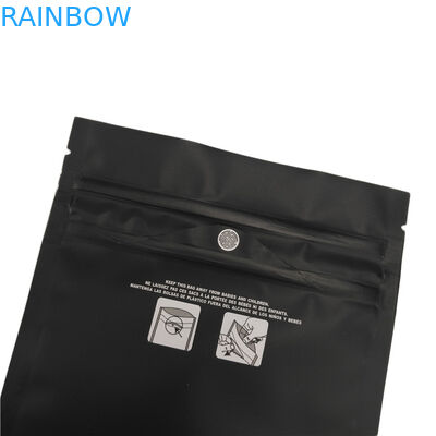 A prova Ziplock resistente do cheiro dos malotes da criança preta matte Carts o saco Indica Sativa da erva daninha THC Mylar