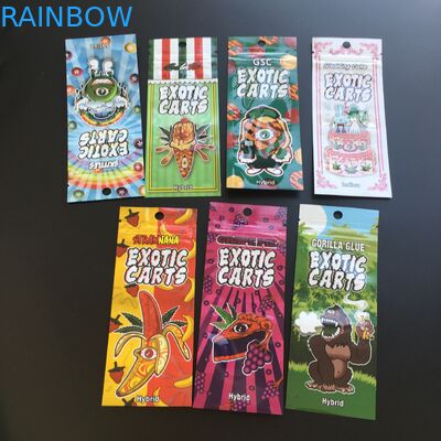 Os malotes plásticos do óleo de Cbd do cartucho de Vape que empacotam carros exóticos Mylar Ziplock ensacam 0.5ml 1ml