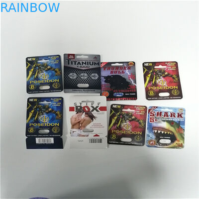 Cartão da bolha do comprimido do sexo de Poseidon que empacota o papel reciclado do realçador do sexo de Rox bloco duro