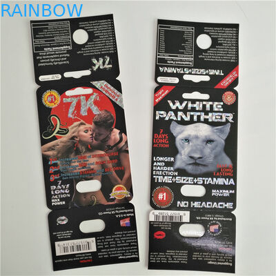 comprimido sexual da pantera 7K que empacota o logotipo feito sob encomenda do cartão fêmea do realce com caixa de exposição