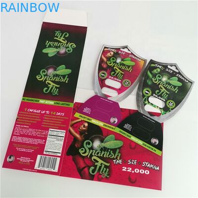 Cartão de papel de empacotamento masculino de bloco de bolha dos comprimidos do realce para cápsulas do comprimido do sexo D2