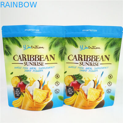 Pó plástico do suplemento a Doypack dos sacos Resealable da folha de alumínio de empacotamento de alimento com zíper