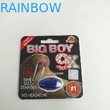 O costume imprimiu o cartão da bolha que empacota o menino/mamba grandes do rinoceronte para o recipiente da forma da cápsula/diamante