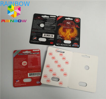 Deslize os comprimidos masculinos do realce do cartão da inserção da bolha que embalam o revestimento da superfície 3D