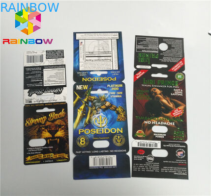 Deslize os comprimidos masculinos do realce do cartão da inserção da bolha que embalam o revestimento da superfície 3D