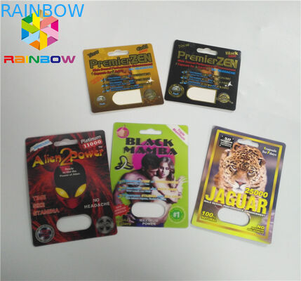 Bloco estrangeiro de empacotamento da cápsula dos comprimidos do papel do rinoceronte 3d do pó do cartão feito sob encomenda da bolha