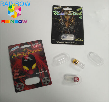 Bloco estrangeiro de empacotamento da cápsula dos comprimidos do papel do rinoceronte 3d do pó do cartão feito sob encomenda da bolha