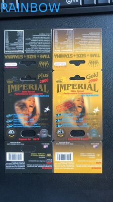 Primeiro embalagem masculina de empacotamento da cápsula do realçador da caixa de papel dos comprimidos do zen/rinoceronte 13