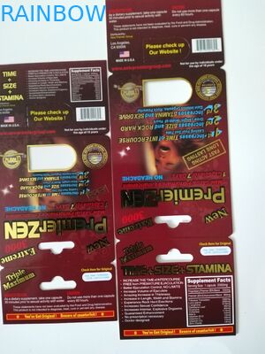 Caixa de papel do cartão 3D sexual masculino do poder que empacota o primeiro efeito do zen 3D para comprimidos do sexo