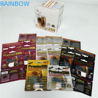 Cartão durável da bolha que empacota a caixa de exposição masculina dos comprimidos do realce do primeiro zen