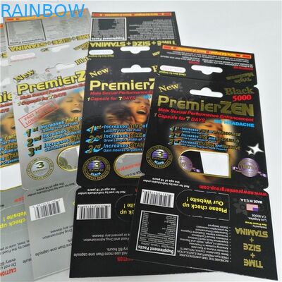 Cartão durável da bolha que empacota a caixa de exposição masculina dos comprimidos do realce do primeiro zen