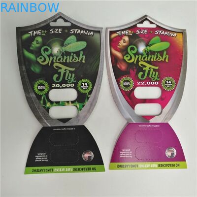 Cartão da bolha do comprimido do sexo que empacota a embalagem masculina dos comprimidos do realce da mosca espanhola 2000