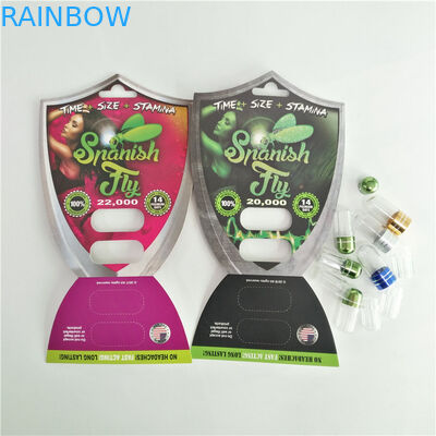 Garrafa de empacotamento da cápsula do comprimido do realce do sexo da forma da bala com tampão do metal