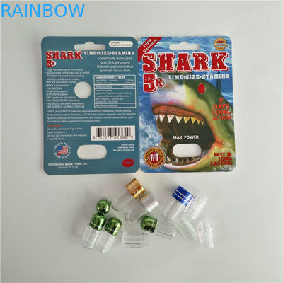 Bloco masculino de empacotamento dos comprimidos do realce do cartão de papel da bolha com bala plástica