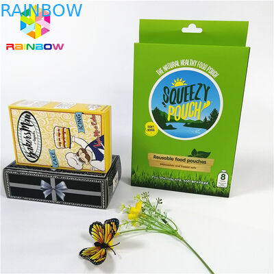 O logotipo de carimbo quente brilhante lustroso do tipo do OEM imprimiu caixas de cartão de empacotamento da pestana dos cosméticos do presente da caixa de papel