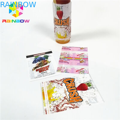 Luva de psiquiatra de calor laminada transparente do PVC, etiquetas da luva da garrafa do envoltório personalizadas