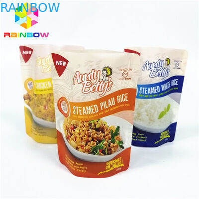 Plásticos personalizados levantam-se o malote, logotipo do malote da folha de alumínio resistente ao calor