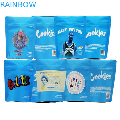 A criança plástica resistente levanta-se o tamanho de empacotamento dos sacos 3.5g da flor biodegradável do malote