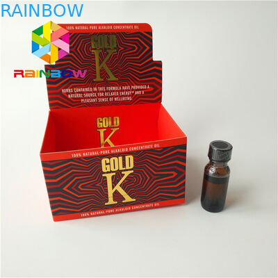 Caixa de papel de empacotamento da cor de CMYK que anuncia a exposição líquida da parte superior contrária do cartão de E