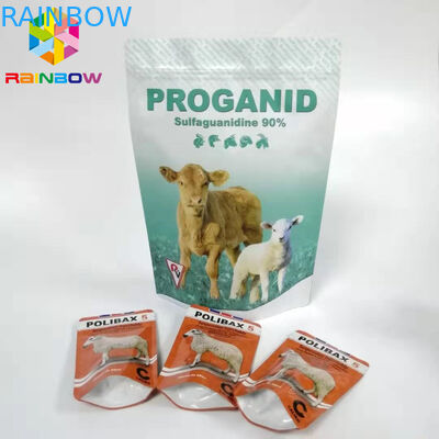 Plástico levante-se a parte superior de empacotamento do zíper dos sacos de alimentação animal do malote da folha com janela