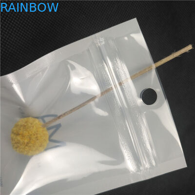 Embalagem plástica brilhante lustrosa dianteira transparente da joia da colar dos malotes do zíper