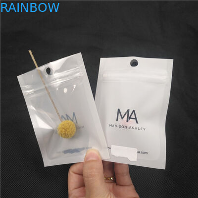 Embalagem plástica brilhante lustrosa dianteira transparente da joia da colar dos malotes do zíper