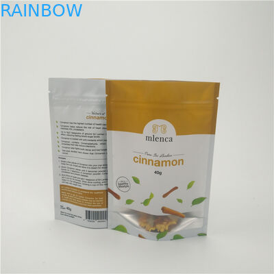 Os sacos cosméticos do zíper branco matte do fundo levantam-se a canela de Doypack 40g