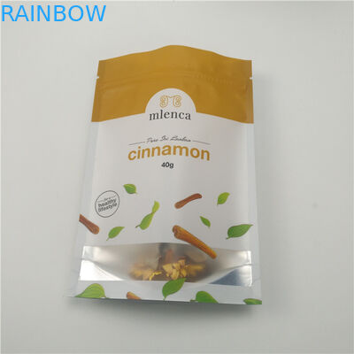 Os sacos cosméticos do zíper branco matte do fundo levantam-se a canela de Doypack 40g