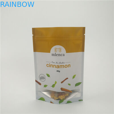 Os sacos cosméticos do zíper branco matte do fundo levantam-se a canela de Doypack 40g