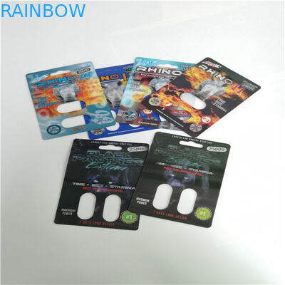 Rinoceronte 7 suplementos sexuais de empacotamento aos homens do cartão da bolha 3D para a libido de impulso