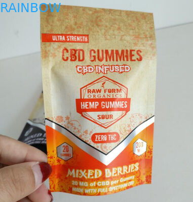 O fechamento hermético do fecho de correr da impressão de Digitas ensaca os malotes pequenos gomosos de alumínio da folha CBD