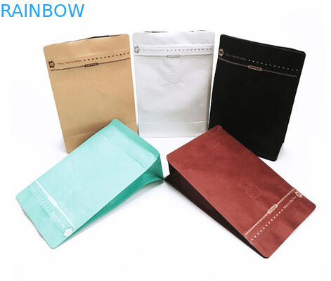 Saquinhos de chá da parte inferior lisa que empacotam o papel de embalagem Resealable impresso costume com válvula