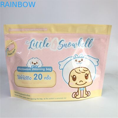 Levante-se a espessura biodegradável da impressão feita sob encomenda 120-180 Mic dos sacos da micro-ondas do zíper