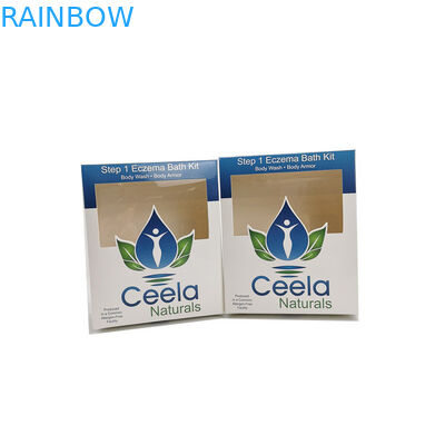 Caixa de papel do cartão branco lustroso que empacota a aplicação varejo da lavagem do corpo dos cuidados com a pele