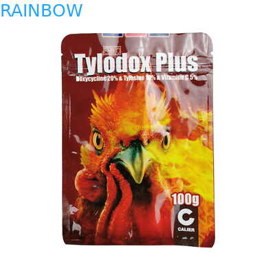 Três lados que selam a folha de alumínio ensacam a embalagem matte do animal de estimação do chá 100g/alimentação de galinha