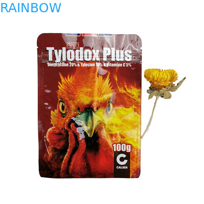Três lados que selam a folha de alumínio ensacam a embalagem matte do animal de estimação do chá 100g/alimentação de galinha