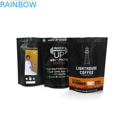 Os sacos matte de Mylar do café do branco 1kg da folha de alumínio levantam-se o malote do feijão de café com zíper