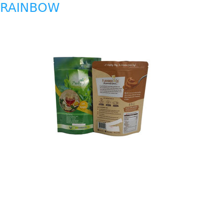 Ziplock vazios levantam-se o calor reusável do saco de plástico da folha de alumínio - verde orgânico selado do chá