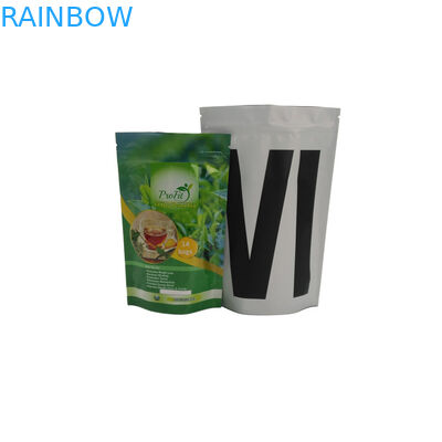 Ziplock vazios levantam-se o calor reusável do saco de plástico da folha de alumínio - verde orgânico selado do chá